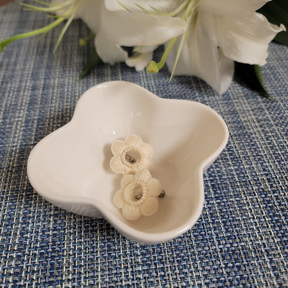 White Clip-on Earrings