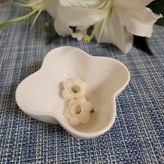 White Clip-on Earrings