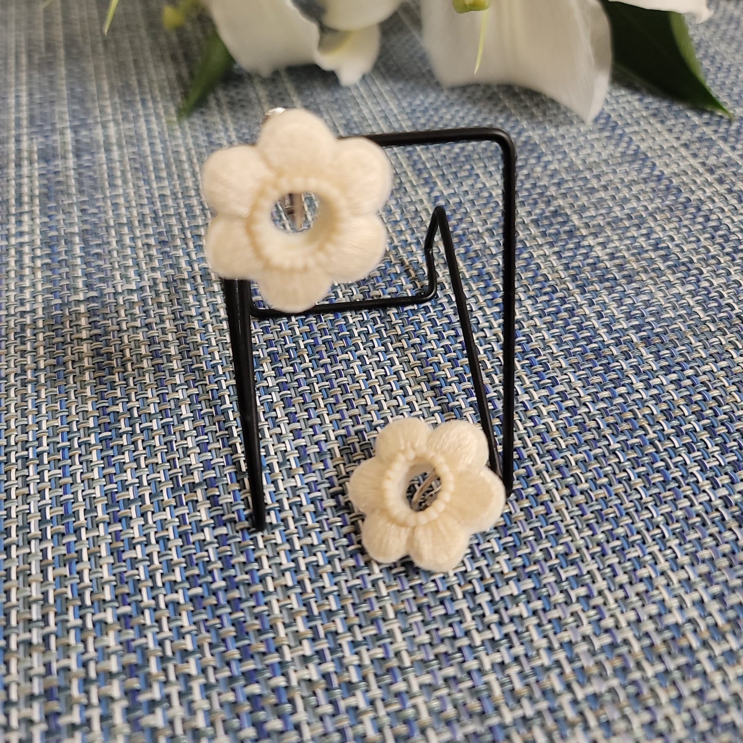 White Clip-on Earrings