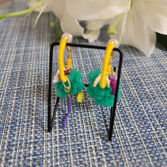 Green Clip-on Earrings