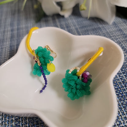 Green Clip-on Earrings