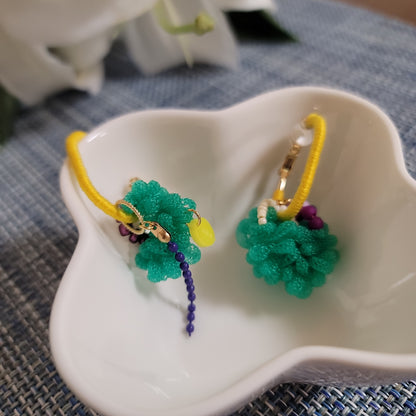 Green Clip-on Earrings