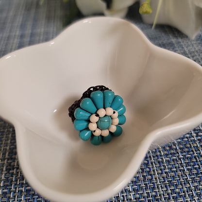 Handmade Floral Bead Rings – One of a Kind