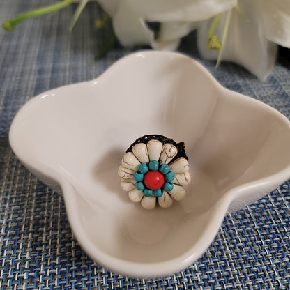 Handmade Floral Bead Rings – One of a Kind