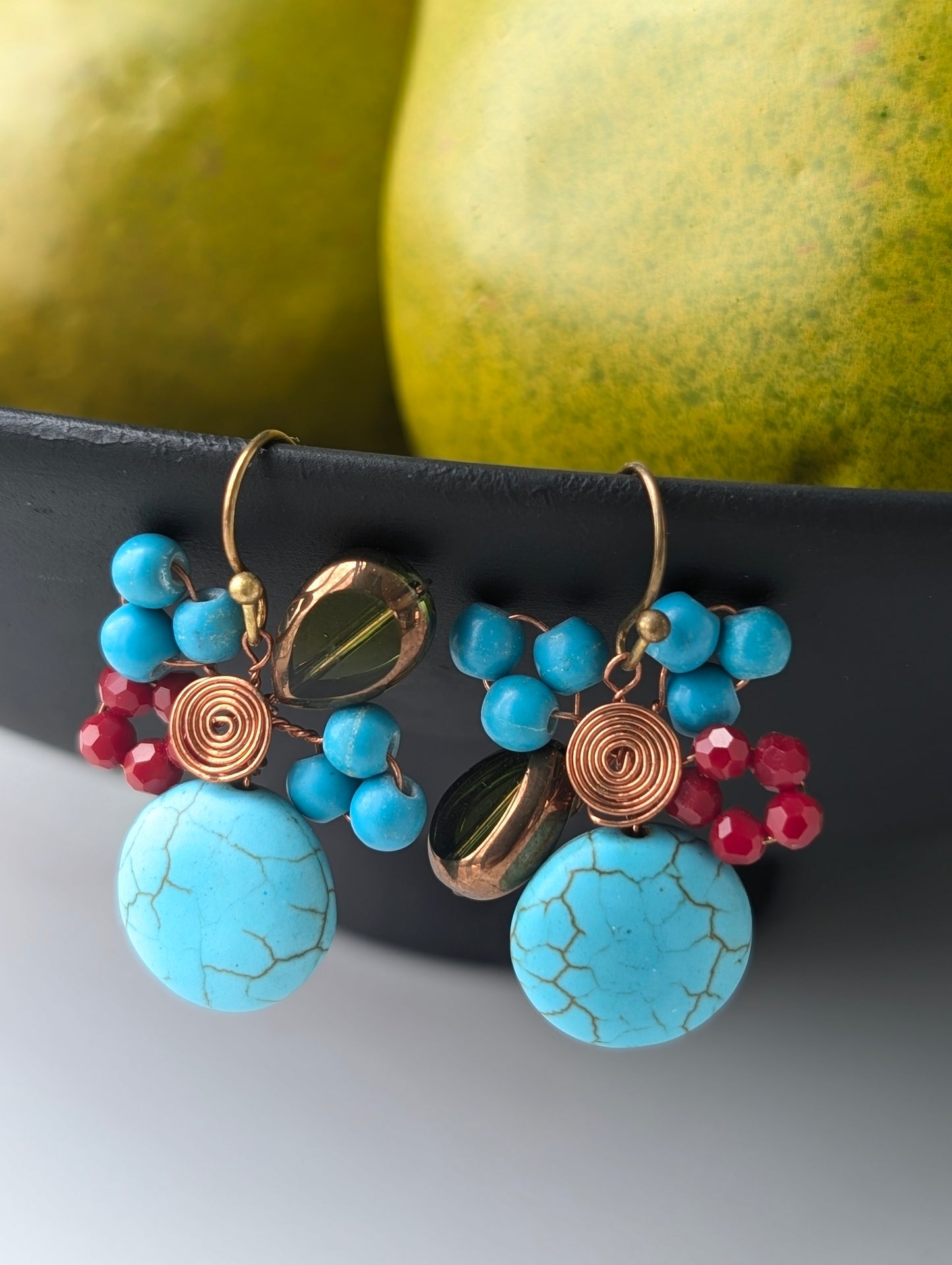 Turquoise Blossom Handmade Earrings