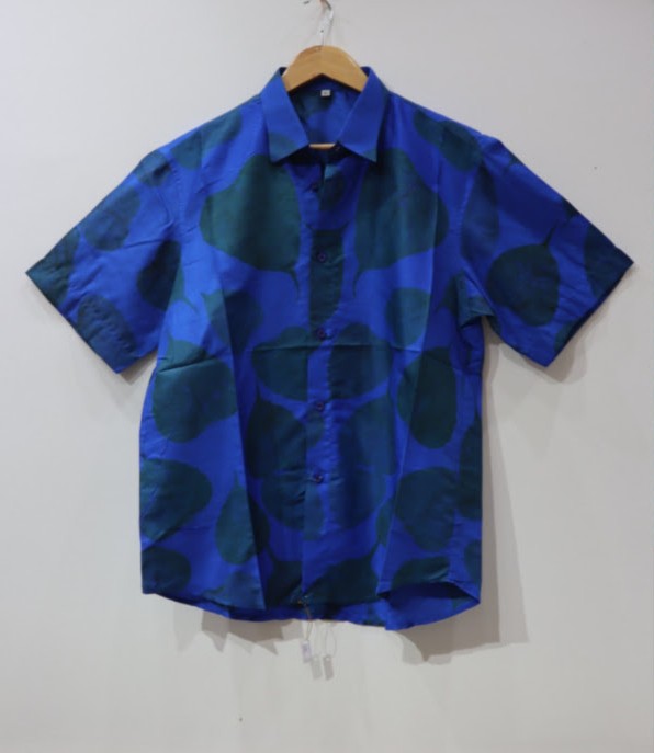 Premium Mulberry Silk Shirt – Natural Dye Botanical Print