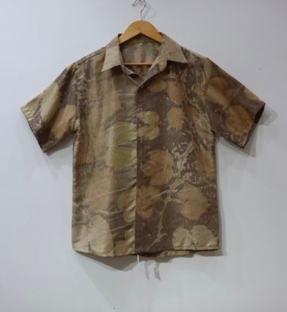 Premium Mulberry Silk Shirt – Natural Dye Botanical Print