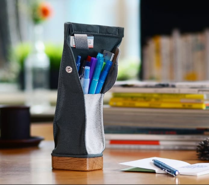 Charcoal/Mix Gray Wood Base Standing Case