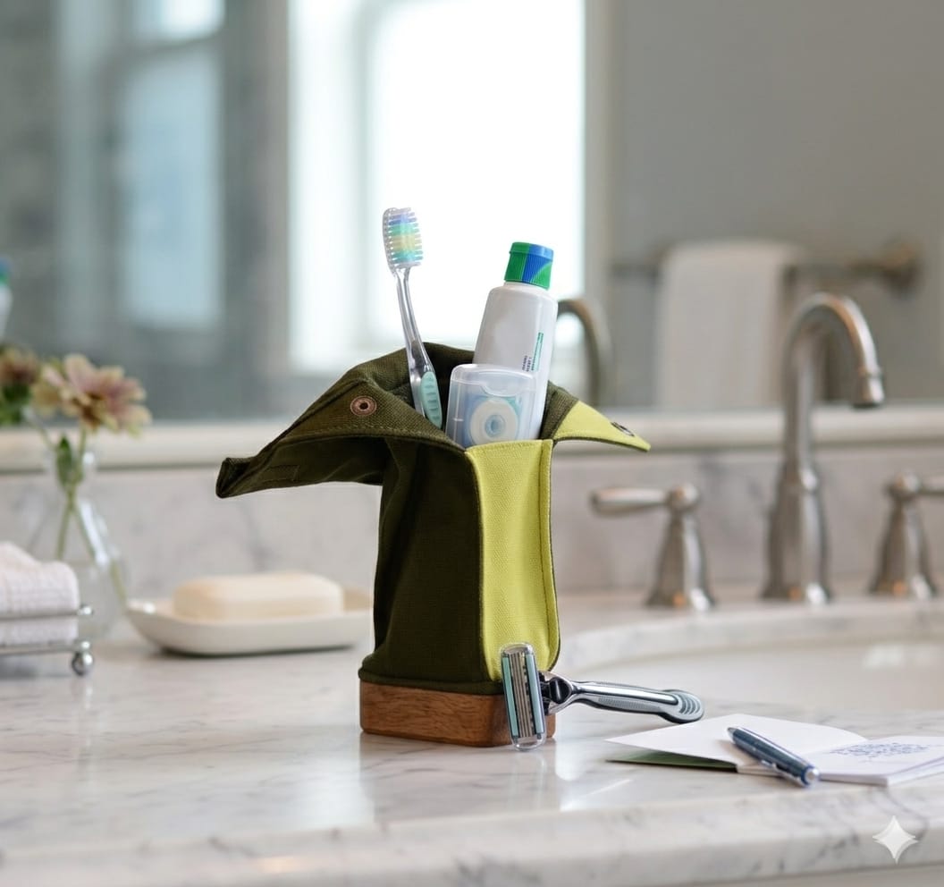 Khaki/Lime Wood Base Standing Case