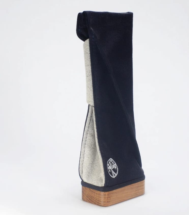 Navy/Mix Gray Wood Base Standing Case