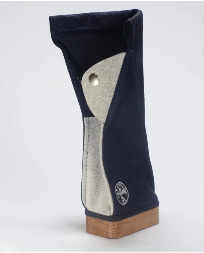 Navy/Mix Gray Wood Base Standing Case